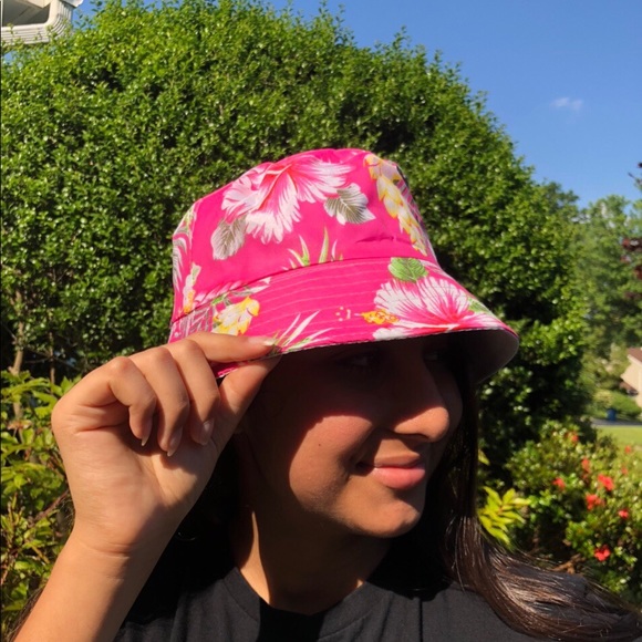 COPY - pink hawaiian bucket hat - Picture 2 of 2